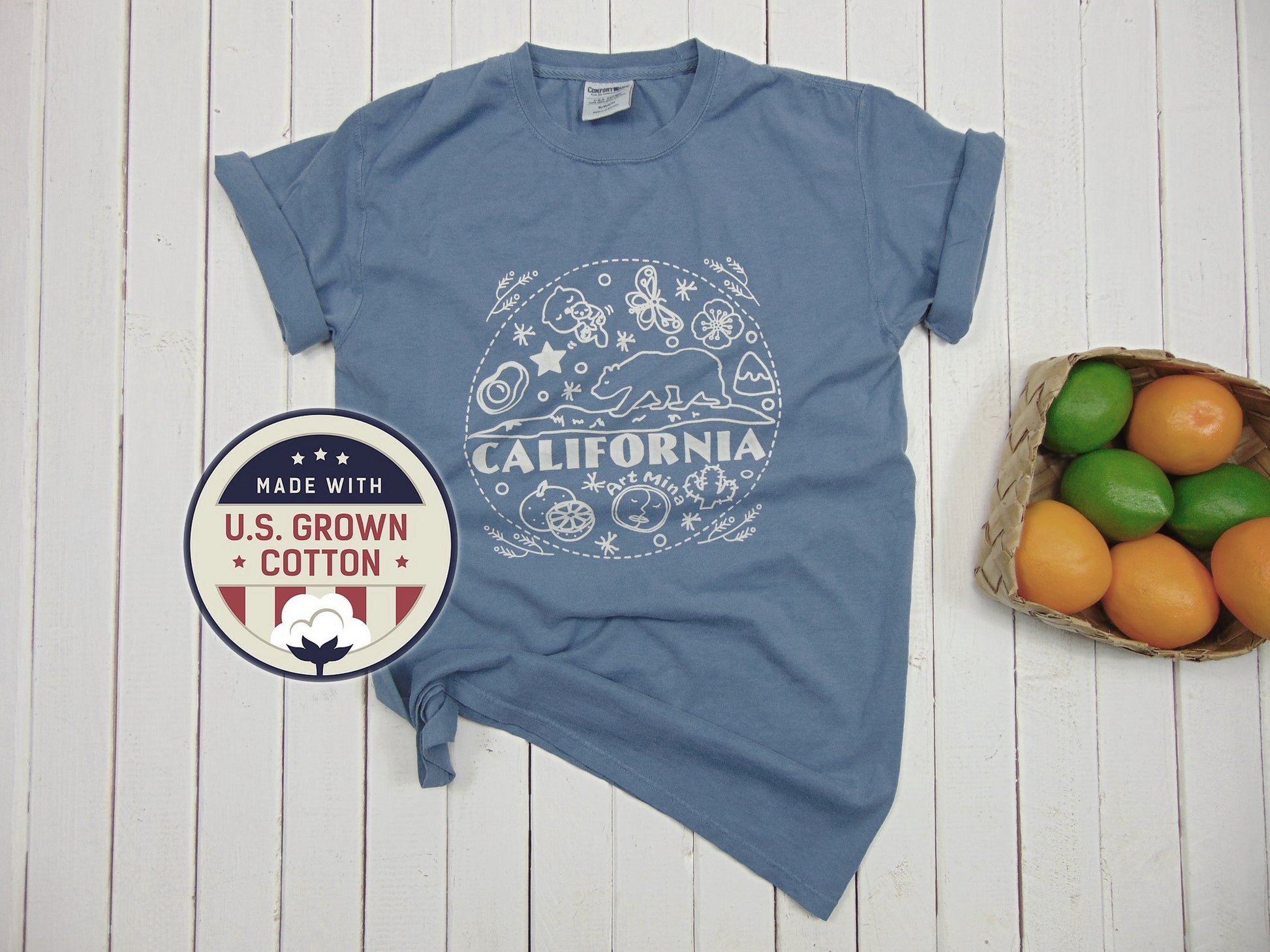 Art Mina "California Bear" Light Blue T-shirt