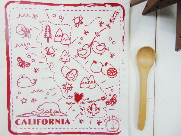 Art Mina Flour Sack Kitchen Tea Towel  "We Love Our Hometown"