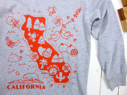A photo of Kids Long Sleeve T-shirt "California Map"