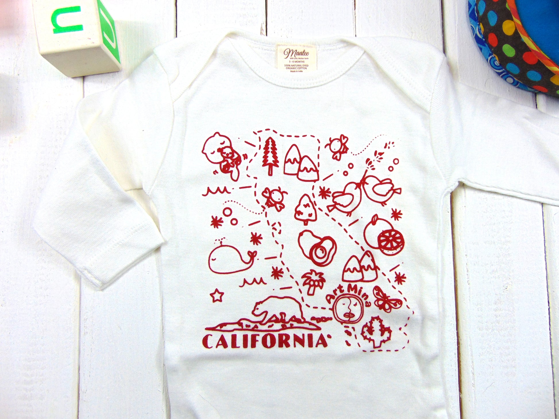 California Organic Baby Onesie Red