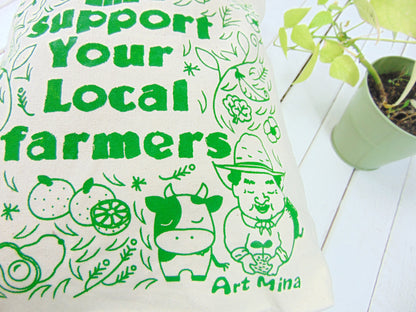 Canvas Tote Bag "Support Farmers" [FREE SHIPPING]