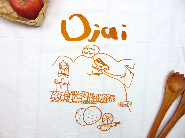 Welcome to Ojai!  Tea Towel