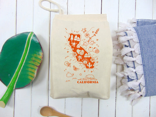 Canvas Lunch Bag - Map of California