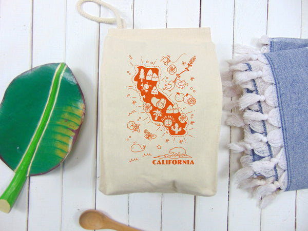 Canvas Lunch Bag - Map of California