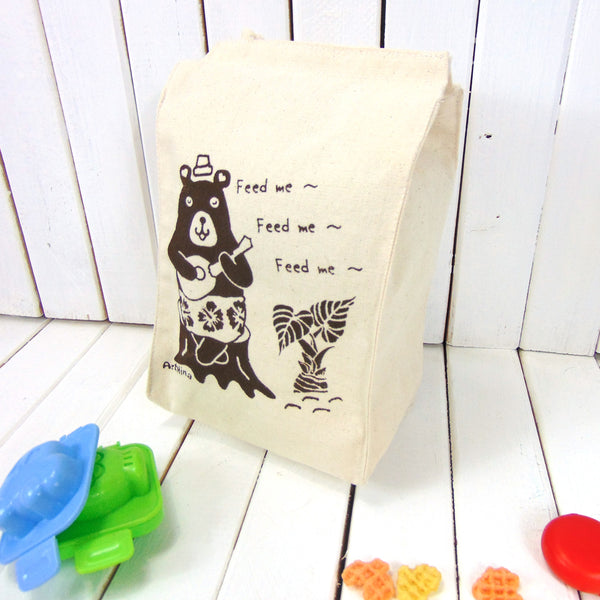 Bear Canvas Lunch Bag