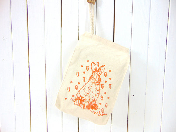 Canvas Lunch Bag - Carrot Bunny "All carrots are mine!"