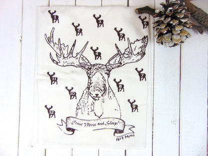 Moose Flour Sack Tea Towel
