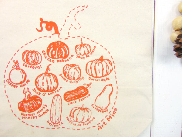 Art Mina Canvas Tote Bag "Pumpkin Sketch"