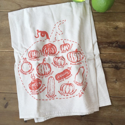 Art Mina Sack Kitchen Tea Towel  "Pumpkin Sketch"