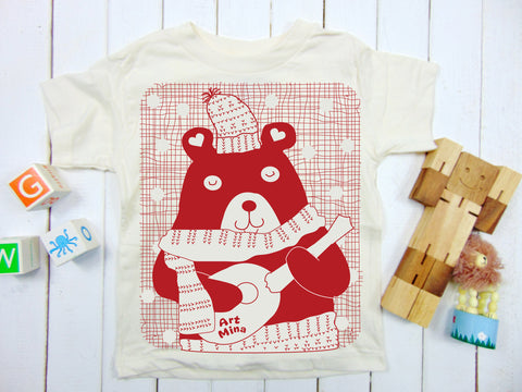 Art Mina Kawaii! "Ukulele Bear" Toddler & Youth T-shirt