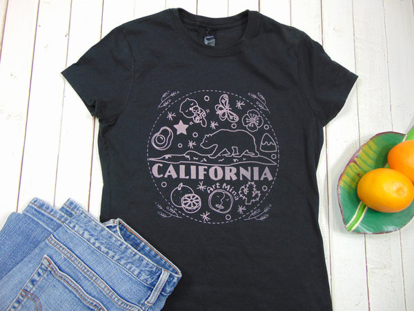 Art Mina Soft Women's Tee "California Bear" Black T-shirt
