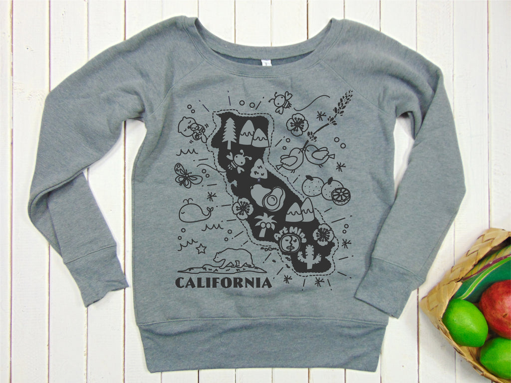 Art Mina Women's  Sweatshirt "California Map"